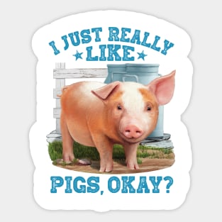 Cute Young Pig Farm Motive Sticker